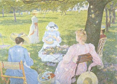 Theo Van Rysselberghe Family in an Orchard (nn02) oil painting image